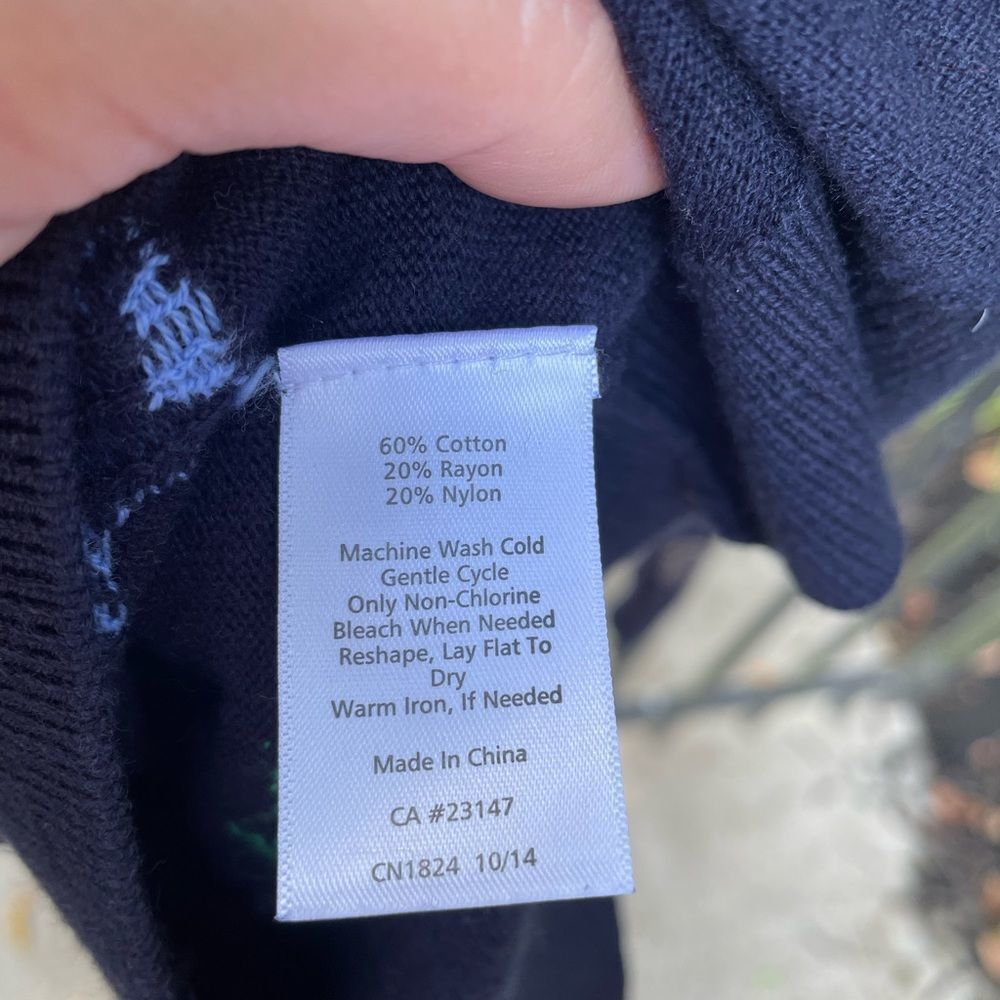 TALBOTS Down by the Sea  Nautical crewneck  sweater in navy - Picture 5 of 5